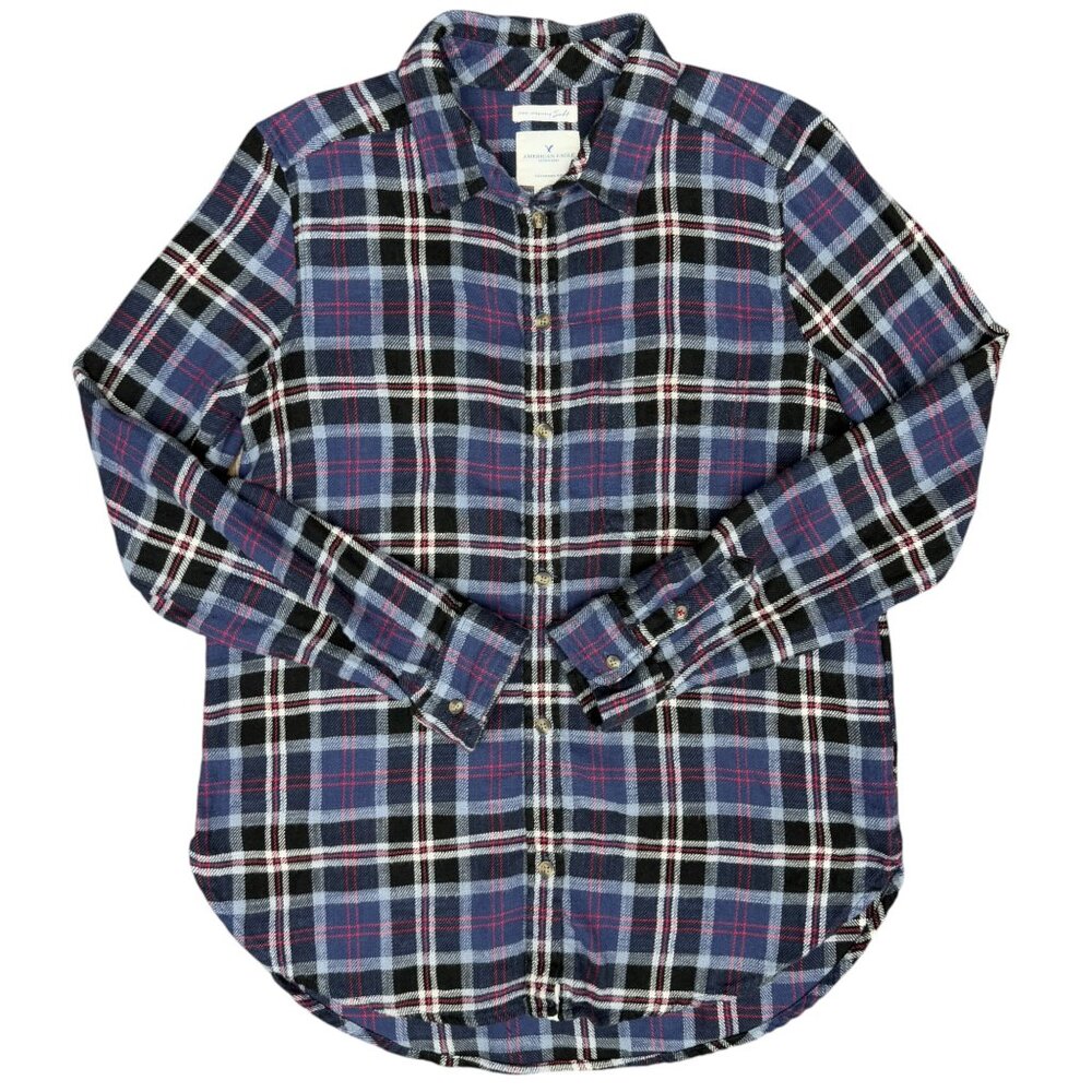 Women's‎ AMERICAN EAGLE AHH-mazingly Soft Boyfriend Fit Flannel Shirt- Size M